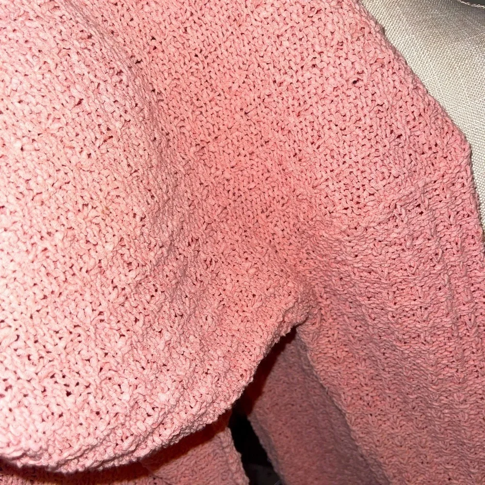 Margaret O’Leary knitted pink sweater. 3/4 sleeve EUC